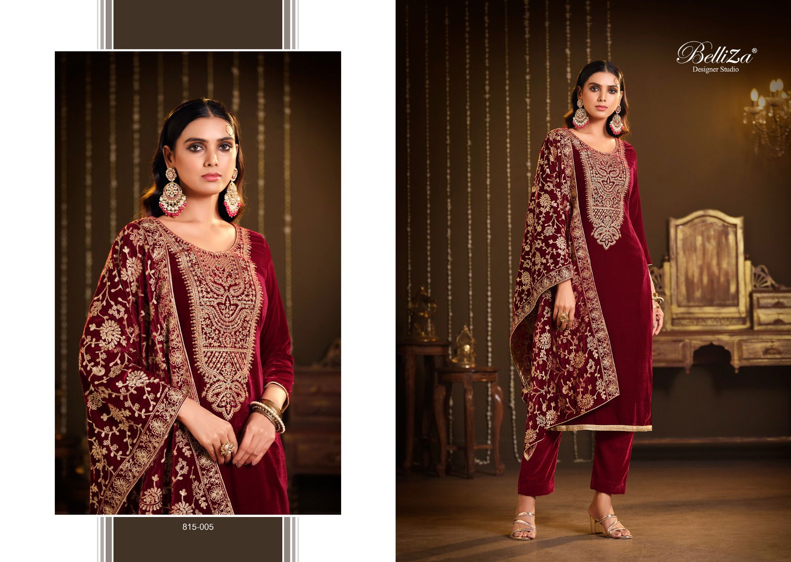 Kohinoor By Belliza Heavy Velvet Dress Material Catalog